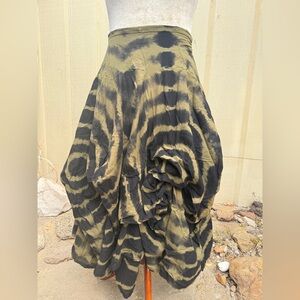 Luna Luz Shibori Parachute Tie Dye Bubble Lagenlook Skirt Boho Layering Full